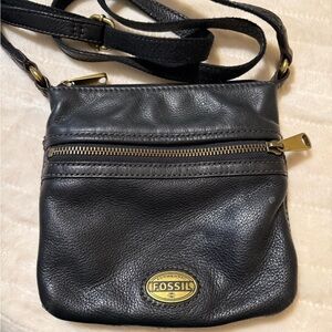 Fossil Black Leather Shoulder Bag